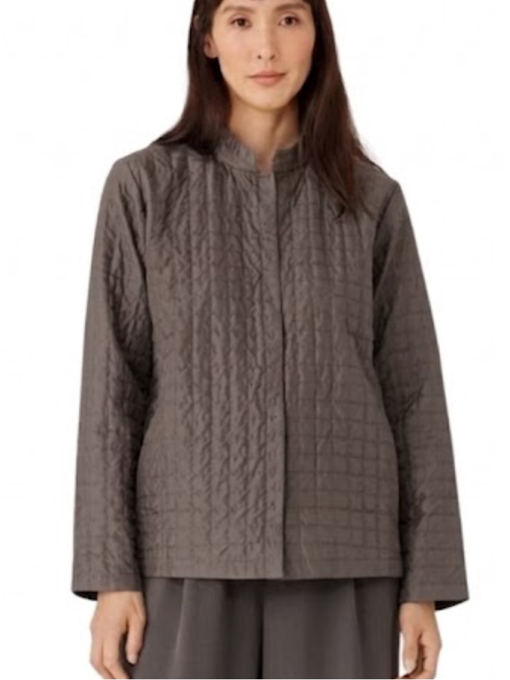Eileen Fisher Silk Habutai Quilted Jacket Size Xl